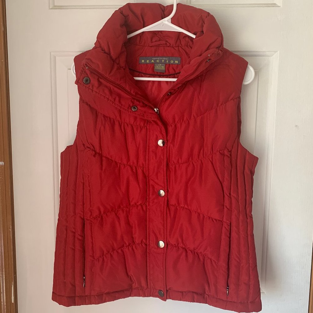 Kenneth Cole Reaction Red Puffer Vest- Size Large